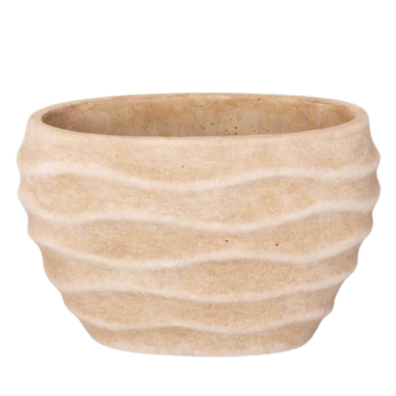 Pot de fleur en ciment crème