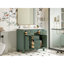 Ensemble de meuble-lavabo simple 36 po avec lavabo en céramique 36 po, armoire de salle de bain moderne autoportante avec 4 tiroirs et 2 armoires, meuble de rangement pour salle de bain, ensemble de meuble-lavabo avec cadre en bois massif, vert