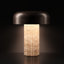 Lampe de table à DEL sans fil rechargeable FLUTÉ COLUMN, capteur de luminosité tactile à 3 niveaux, travertin / bronze chocolat-711854266-711854261-711854260