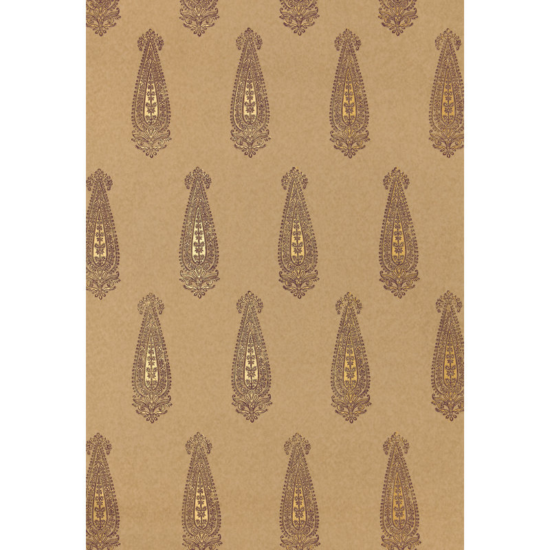 Papier peint Katara Paisley, Aubergine et doré