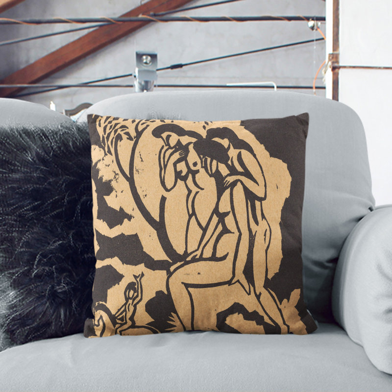 Square Cushion, Black, 55cm H x 55cm W x 20cm D