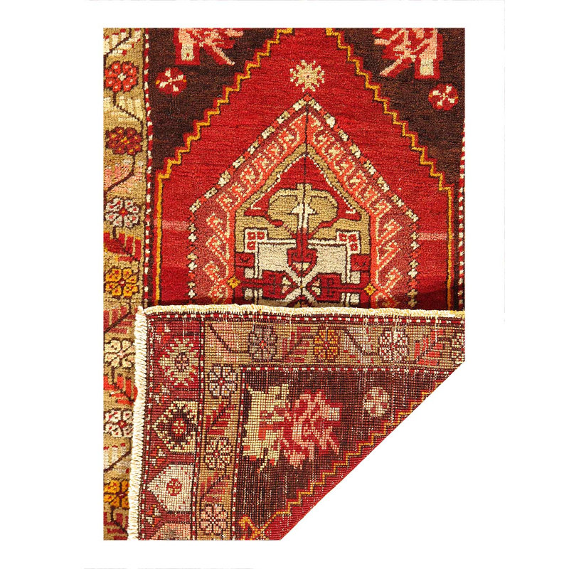 Tapis turc antique Oushak 1 pi 7 po x 2 pi 11 po