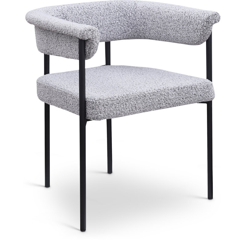 Chaise de salle à manger Malin, Tissu gris bouclé