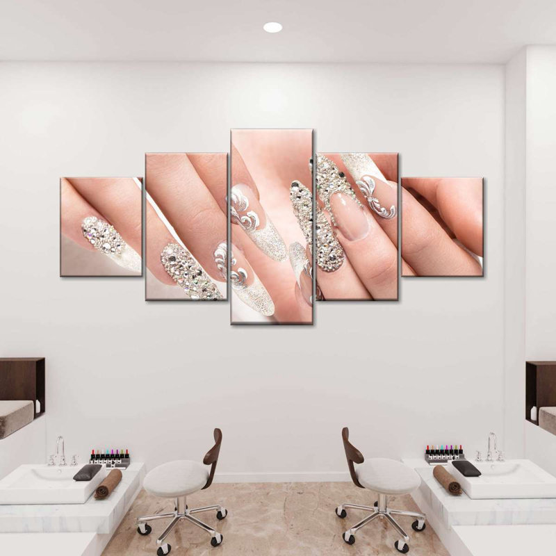" Bedazzled Wedding Nails " 5 - Pieces, 68" H x 30" W x 1.25" D