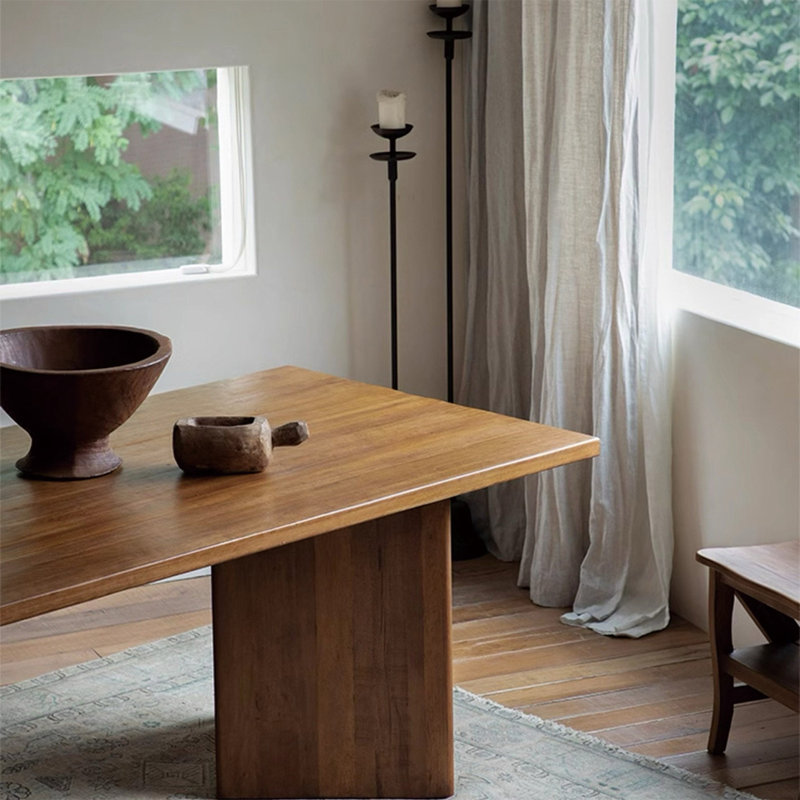Plain solid wood dining table, 29.52"H x 78.74"L x 31.49"W