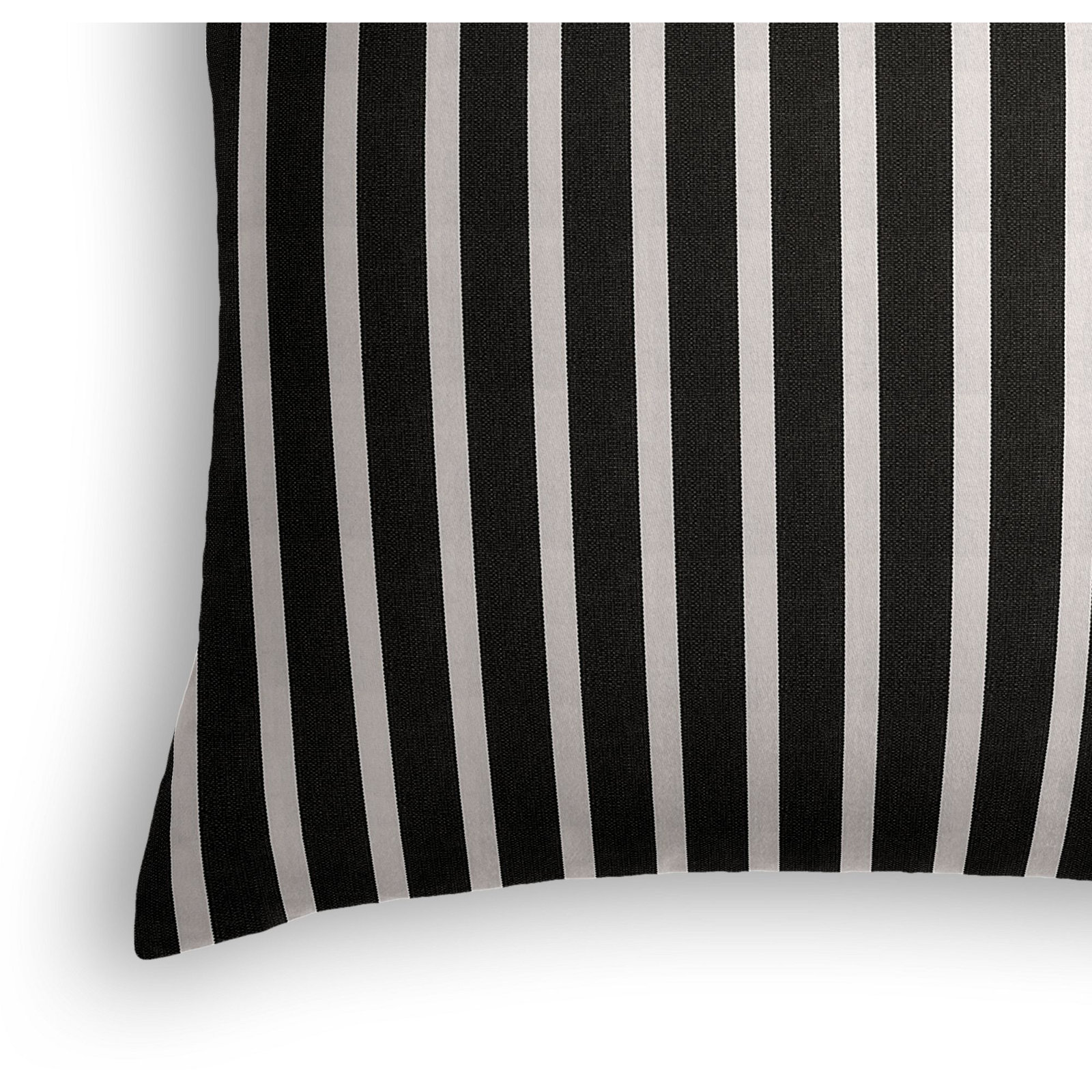 Sunbrella Shore Striped Indoor/Outdoor Throw Pillow, Black, 22" x 22" x 6"