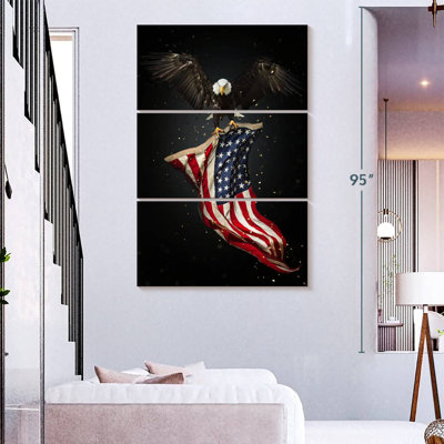 Borges Eagle Flying With American Flag