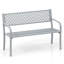 Banc de jardin extérieur 50 po avec accoudoirs à dossier en treillis géométrique et siège à lattes gris
