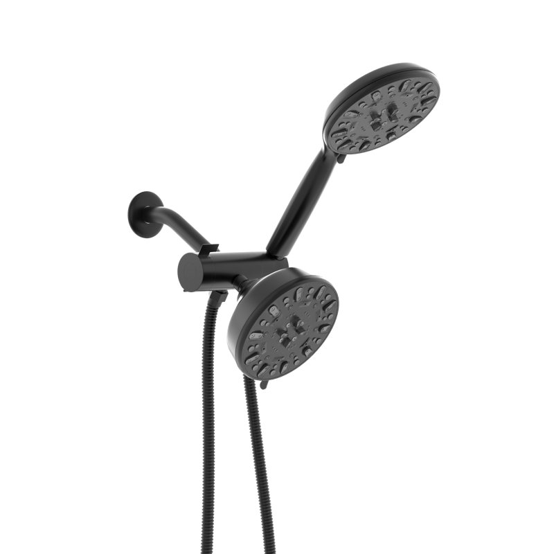 Système de douche complet chromé multifonction, Noir mat
