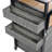 52.8"W Wicker Outdoor Grill Cart with Extended Plastic Wood Table Top, Rolling Kitchen Island on Wheels with Storage Cabinet, for Patio Backyard Garden Poolside, Double Handle Design, Grey