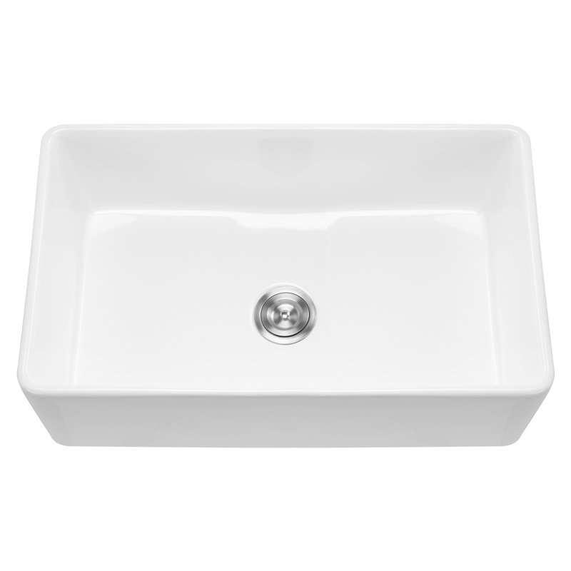 Évier de cuisine encastré en argile réfractaire simple 33,5 x 20 po