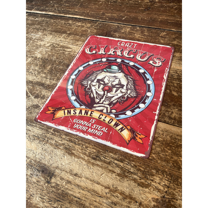 Crazy Circus Metal Sign Plaque, 61cm H x 41cm W