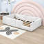 Lit plateforme tapissier en bois avec station de charge