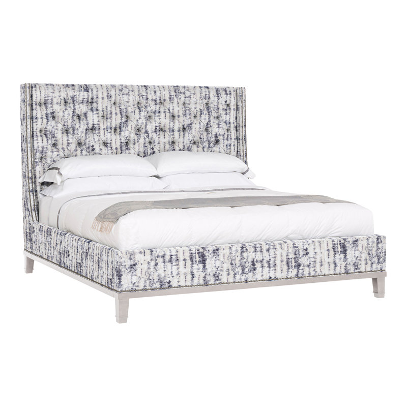 Lit à panneaux tapissier très grand Michael Weiss, Marina Ozark, Gris colombe