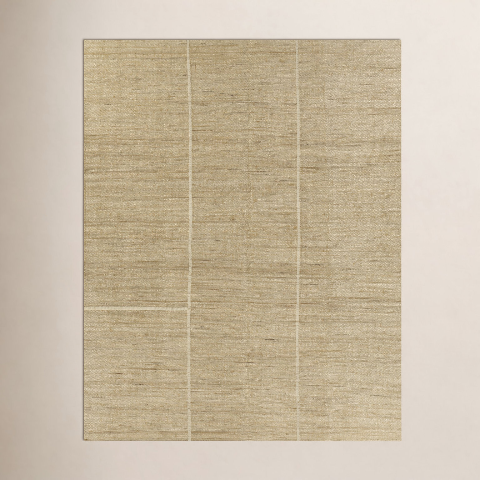 Natural Hand-Woven Striped Jute Rug, Rectangle 6'3" x 9'