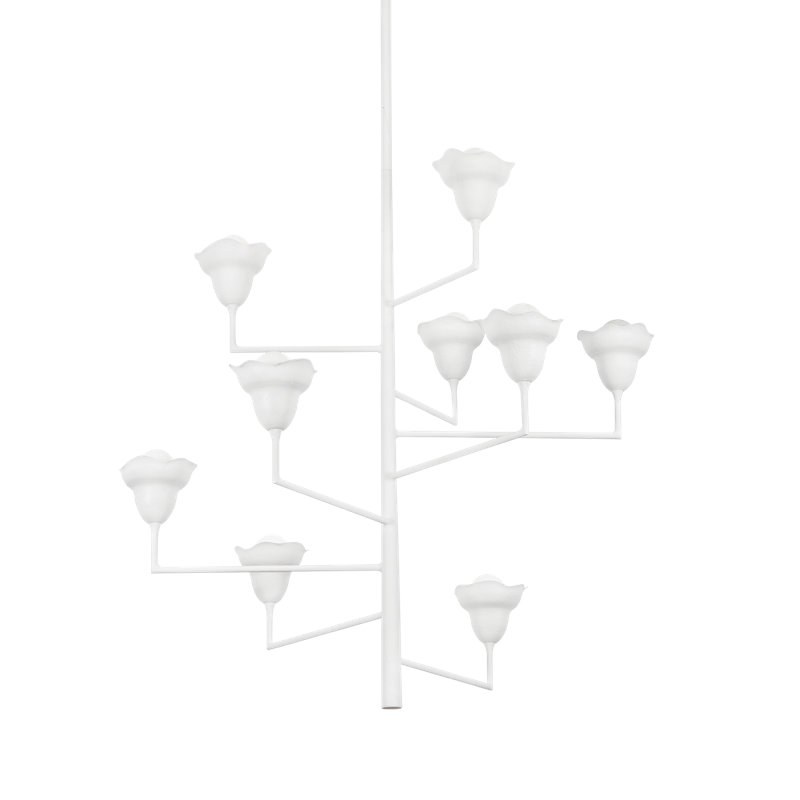 Alora 9 Light Chandelier, White Plaster