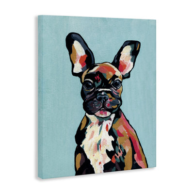 Art mural moderne sur toile, bouledogue français par Yvette St. Amant