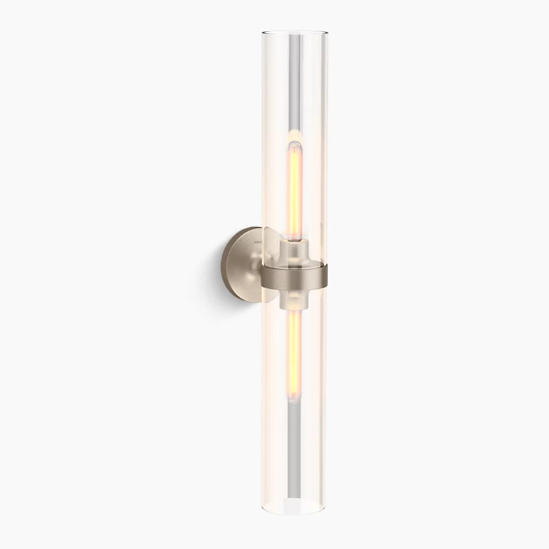 Purist 2 Light Indoor Bathroom Vanity Light Fixture, UL Listed, Vibrant Brushed Bronze, 29.3125" H x 4.75" W x 6.875" D