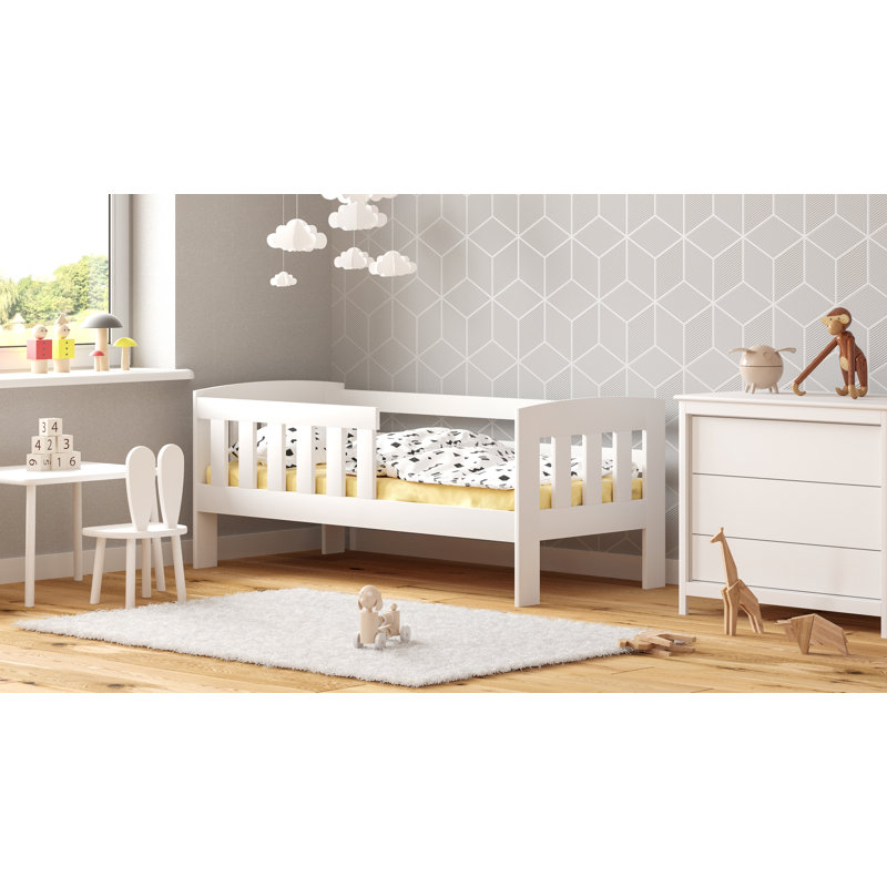Piccolo Kids Toddler Bed, Cot Bed / Toddler (70 x 140cm), White, Without mattress