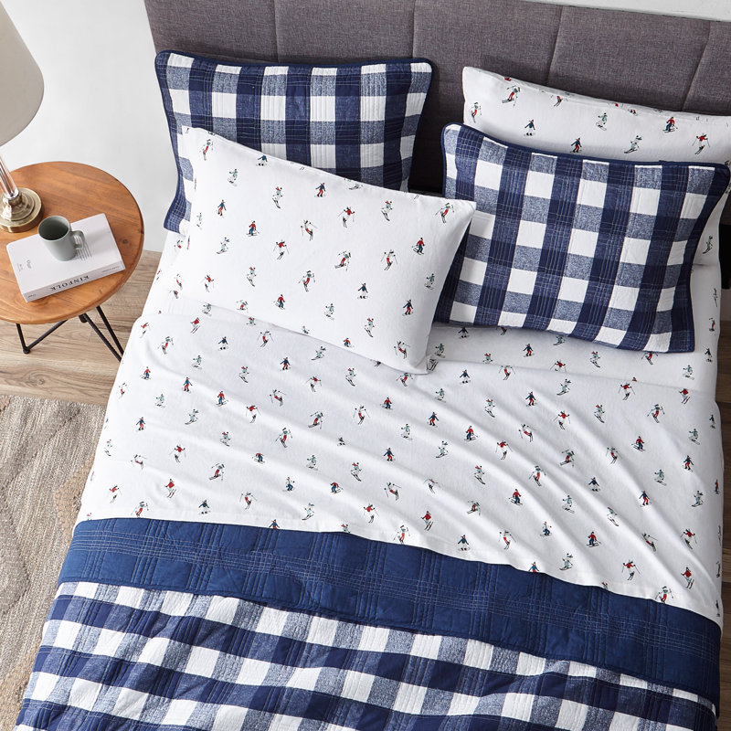 Brushed Cotton Flannel Sheet Set, Full Sheet Set with 2 Pillowcases, Oxfordshire Stripe Beige