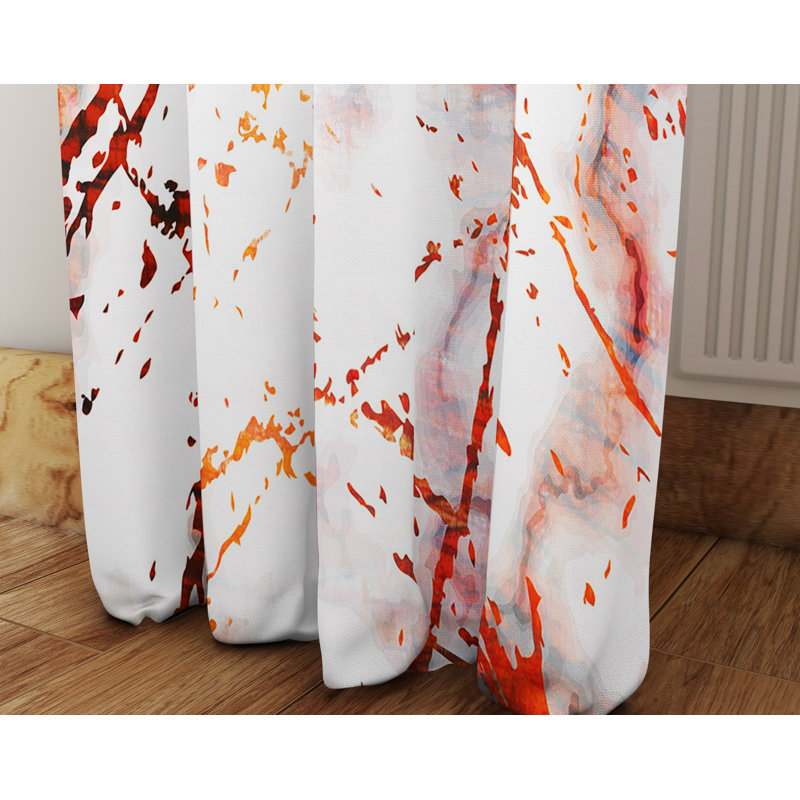 Paire de rideaux en marbre Ink Splatter, L 20 po x L 52 po