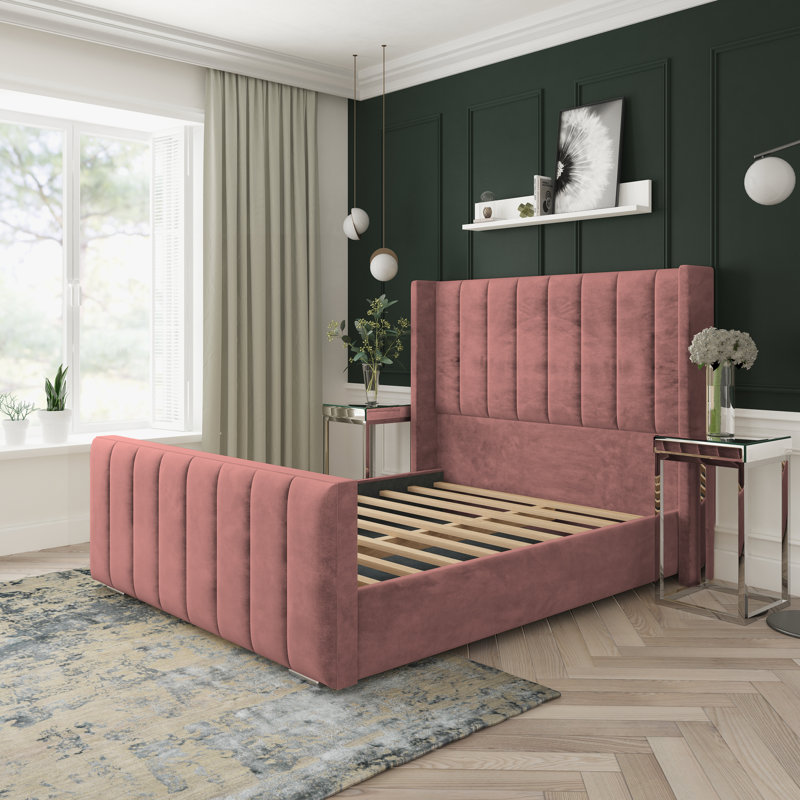 Willow Conistan Upholstered Bed Frame, Small Double (4'), Pink