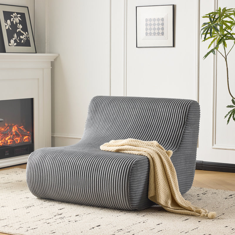 Cotton Blend Bean Bag Lounger, Grey