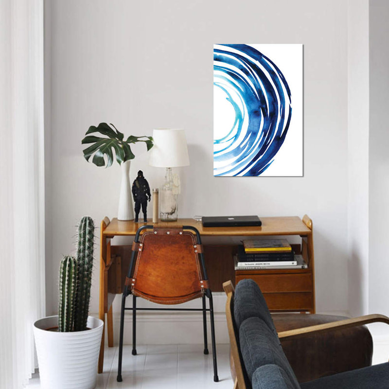 «Blue Vortex II», reproduction sur toile, H 18 po x l 12 po x P 1,5 po, Toile tendue, Pas de tapis