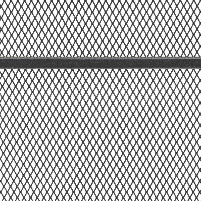 Markus Black Brushed Silver Iron Single Panel Fireplace Screen