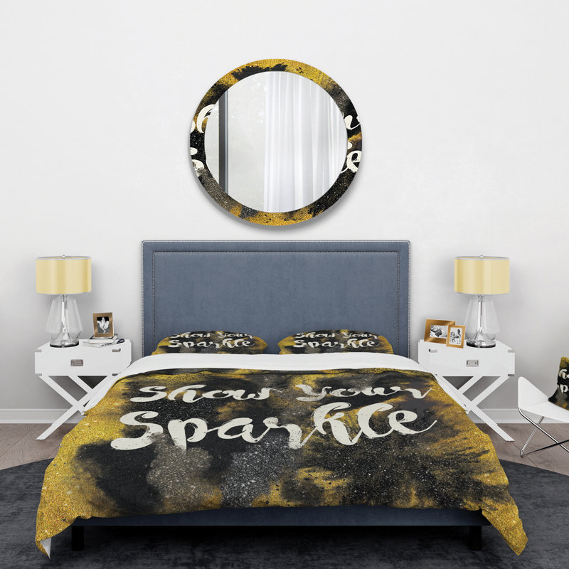 Ensemble de housse de couette show your sparky quote, Housse simple + 1 taie décorative