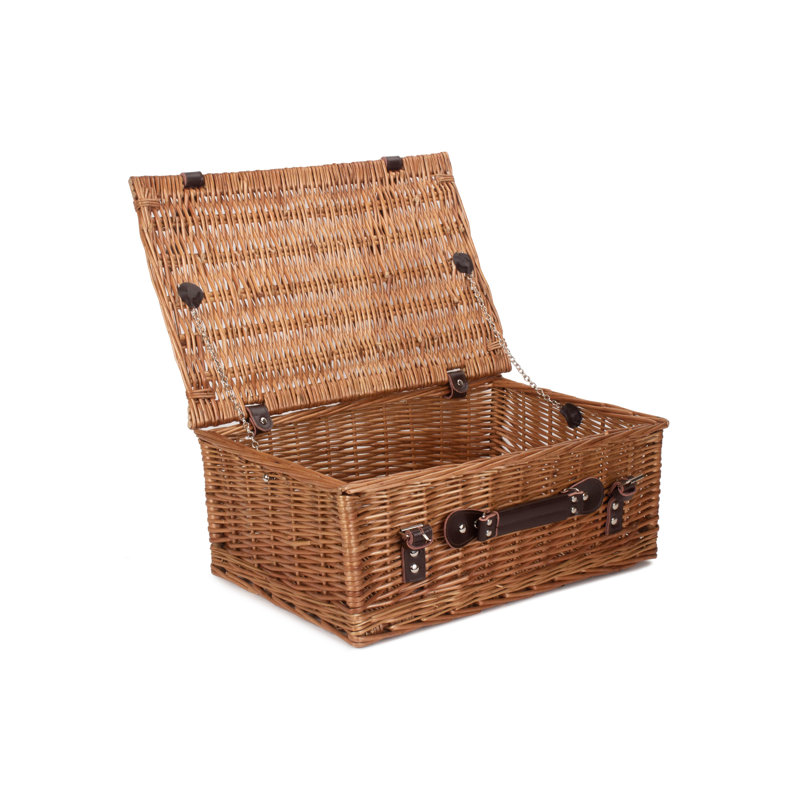 Wicker Empty Hamper Basket, 19cm H x 46cm W x 30cm D, Double Steamed