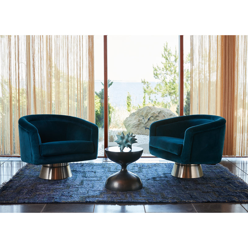 Bacharach Swivel Chair, Rialto Reef Velvet