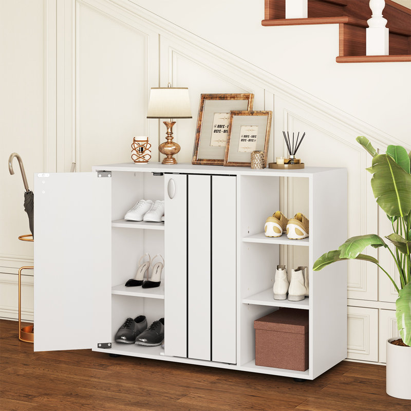 12 Pair Shoe Storage Cabinet, White