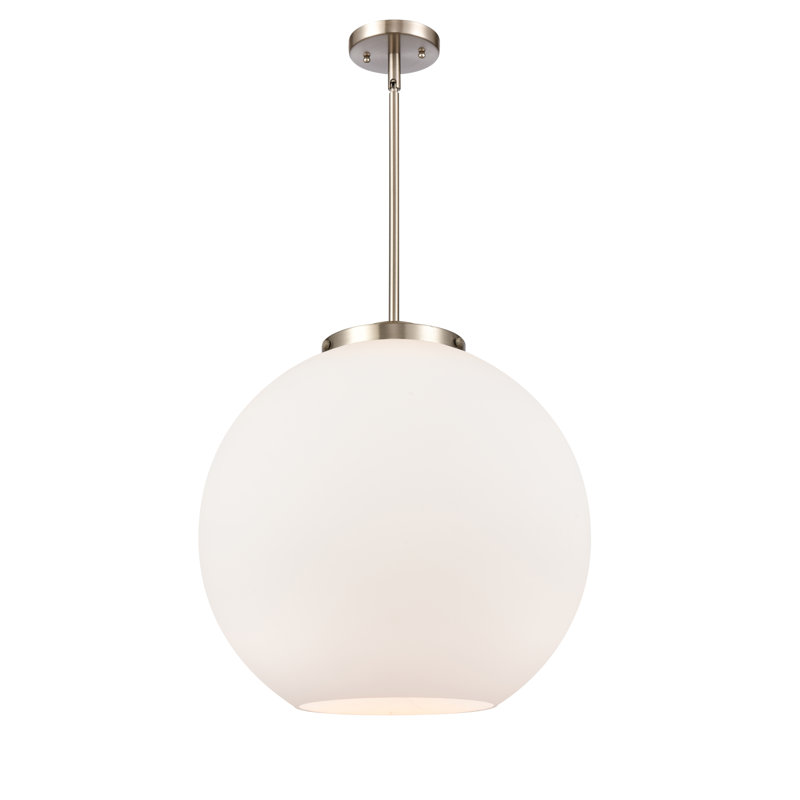 Luminaire suspendu simple à 1 lumière Ralph, Nickel satiné brossé
