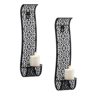 Wall Candle Holder Decorative Candle Sconces - Wall-Mount Pillar Candles Holders?Set Of 2
