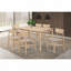 Table de salle à manger rectangulaire en bois massif blanc délavé