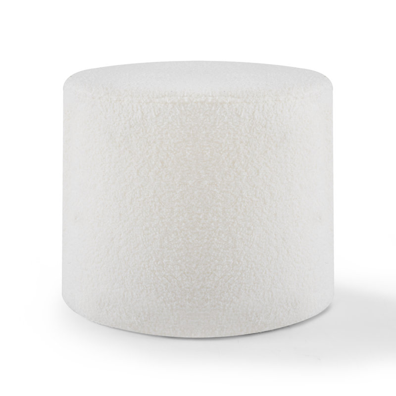 Pouf rembourré 17,7 po x 17,7 po x 13,8 po, Peluche beige