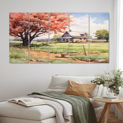 Coral Oak Tree At The Farm II Landscape & Nature Wall Decor on Metal