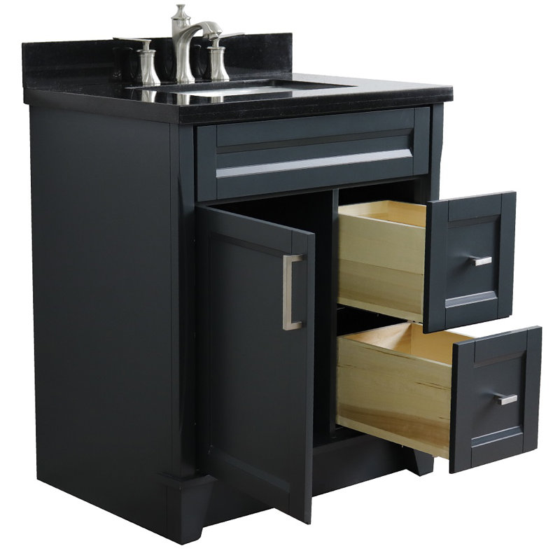 Ensemble de meuble-lavabo simple 31 po Bréham, Noir galaxie
