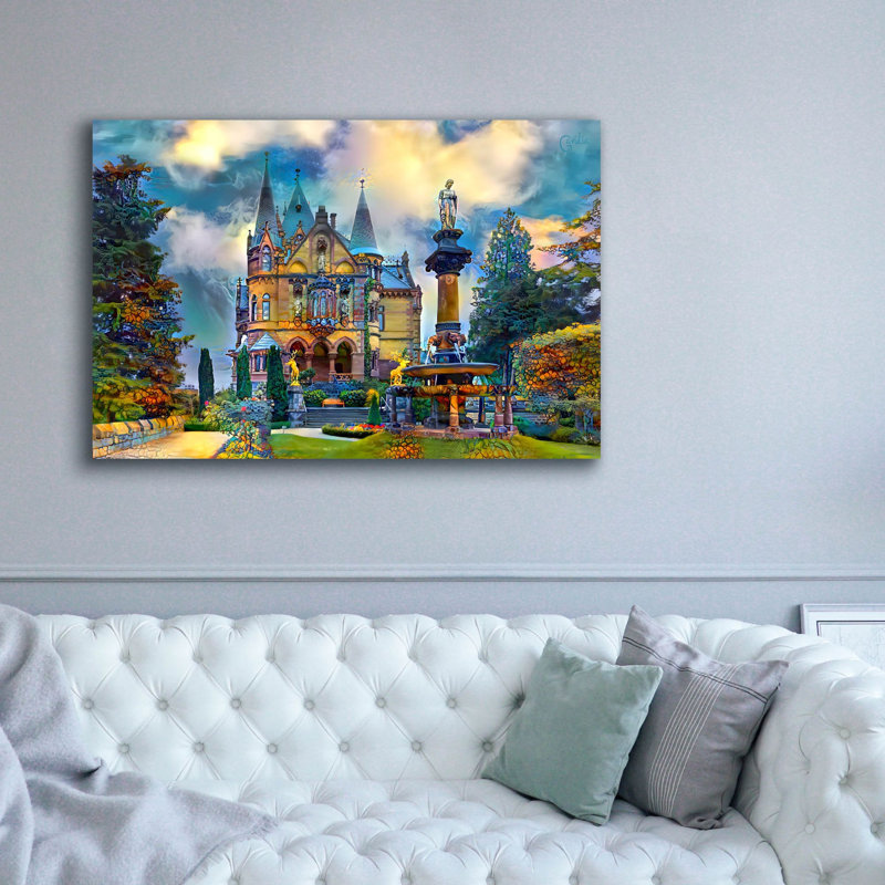 «Allemagne, château de Drachenburg» par Pierre Gavidia, art mural sur toile, H 40 po x l 60 po x P 1,5 po