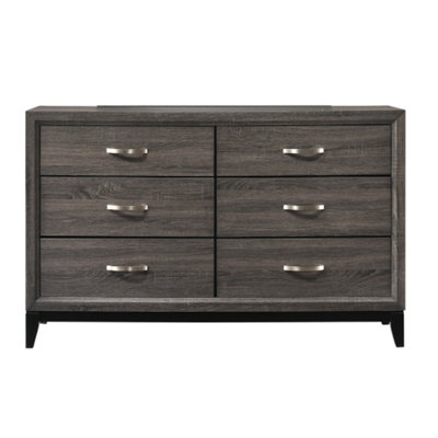 Erica Wide Dresser, 6 Drawers, Spacious Top, Wood, Metal Handles