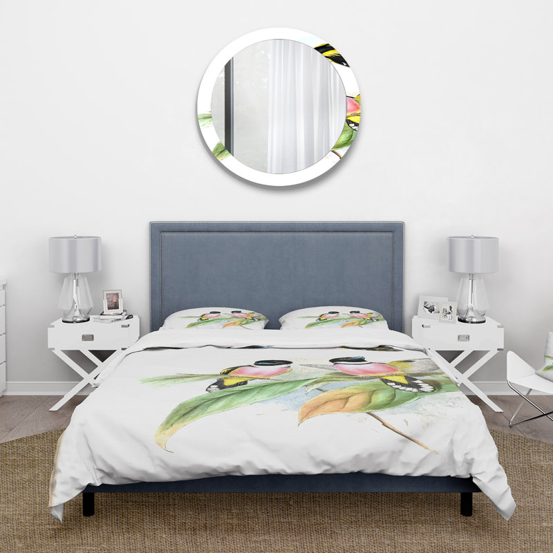 Ensemble de housse de couette traditionnel Vintage Birds III - microfibre de polyester