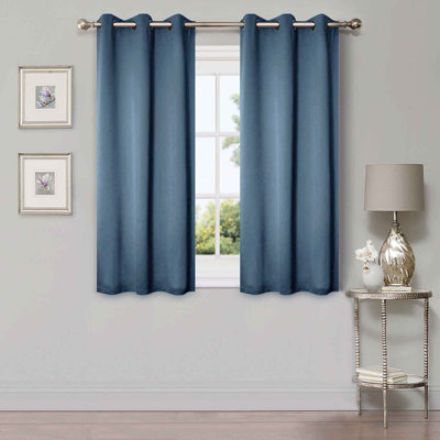 Millendon Energy Saving Modern Polyester Grommet Room Darkening Curtain Pair
