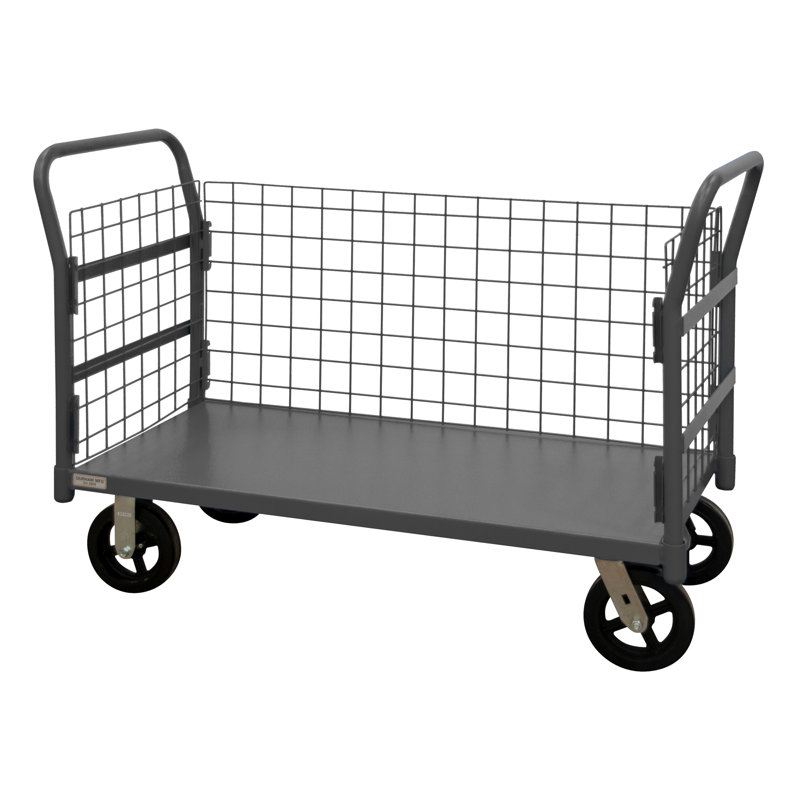 38.25'' H Utility Cart with Wheels, Black, 38.25'' H x 55.25'' W x 24.38'' D