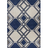 Idylberry Geometric Ivory/Denim Area Rug