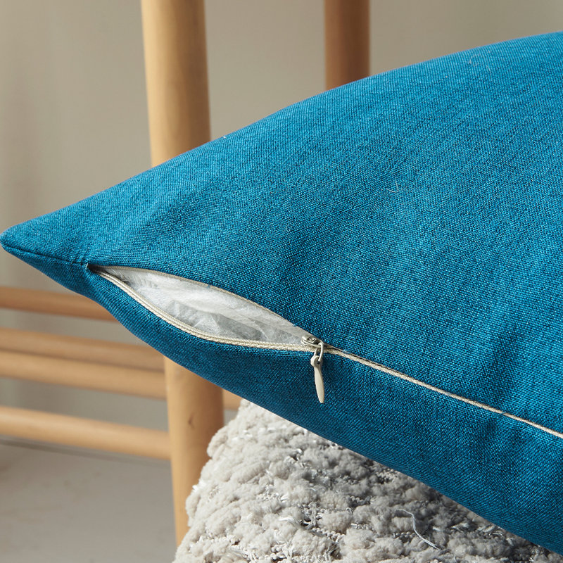 Set of 2 colorful Indoor/Outdoor Throw Pillows Lumbar support FULL set with inserts 18"x18", Square 18", Blue, Polyester