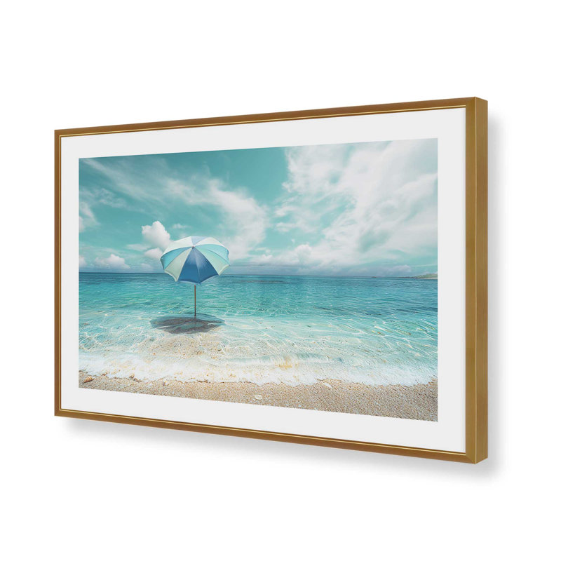 «Solitude in Aqua», reproduction d'art, H 13,25 po x l 17,25 po, Or poli