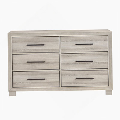 Commode à six tiroirs, commode en bois pour chambre à coucher