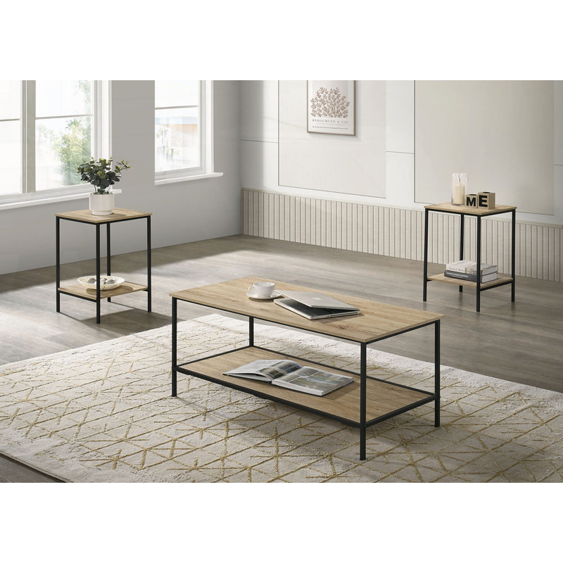 Rustic Style 3Pc Table Set, Natural