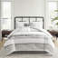 Literie en coton grand - gris / blanc, rayures verticales, couvre-matelas 6 pièces Steam-132947517